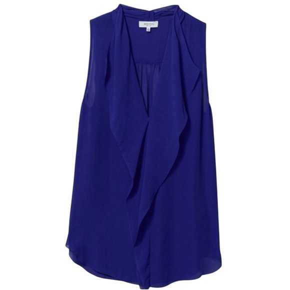 Babaton Tops - Babaton silk semi sheer ruffle front sleeveless blouse Sz M excellent condition